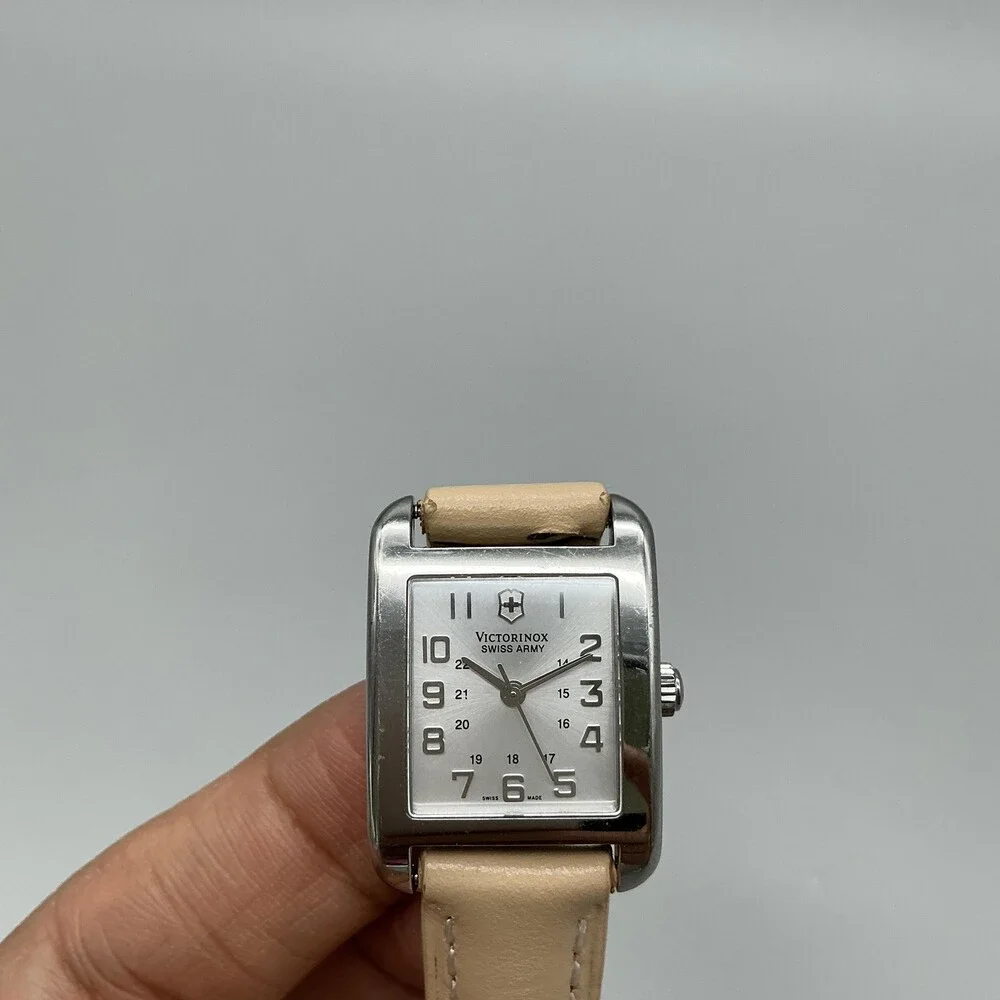 Victorinox Swiss Army Womens Watch 21mm Tank Stainless Swiss Leather New Battery